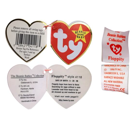 Easter Bunnies Beanie Babies [Set of 4] Hippie, Hippity, Hoppity, Floppity - Picture 7 of 7